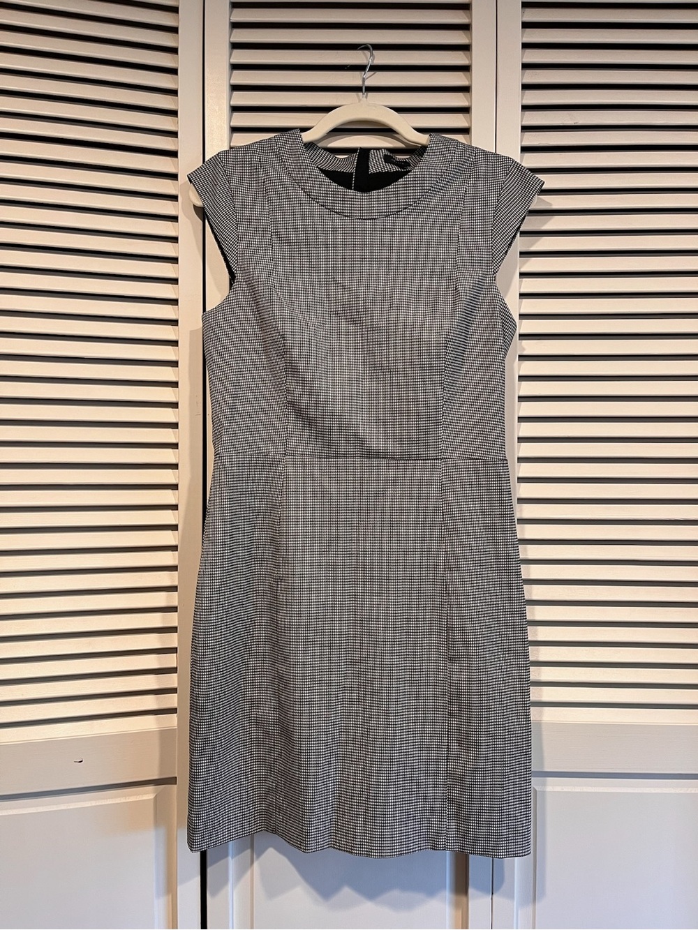 Theory Black and White Mini Sheath Dress